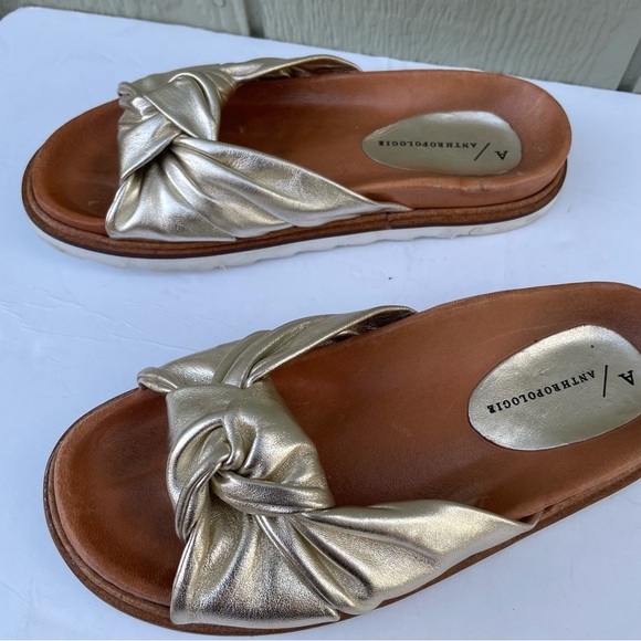 Anthropologie slippers Golden Strap Women's size 36 Made in Spain,Summery,Beach - Picture 2 of 14